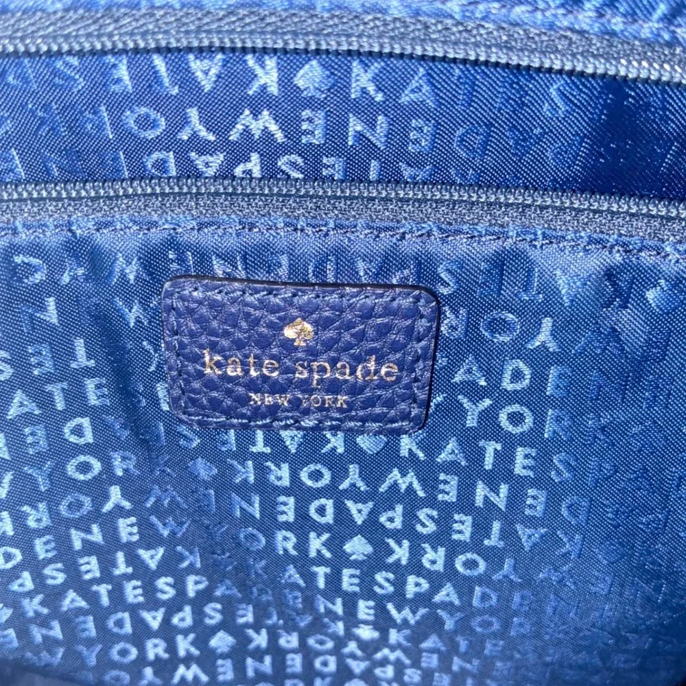 Kate Spade NY Bridge Place Francesca Large Tote French Navy Pebbled Leather NEW